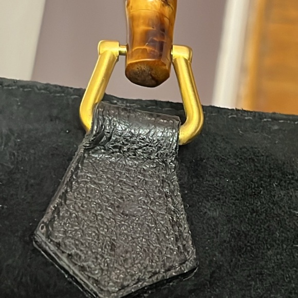 Gucci Diana Large Tote with Bamboo Handles Vintage Suede & Leather - Picture 15 of 16